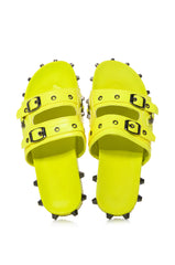COMBOO EMBELLISHED FLAT SANDAL LIME