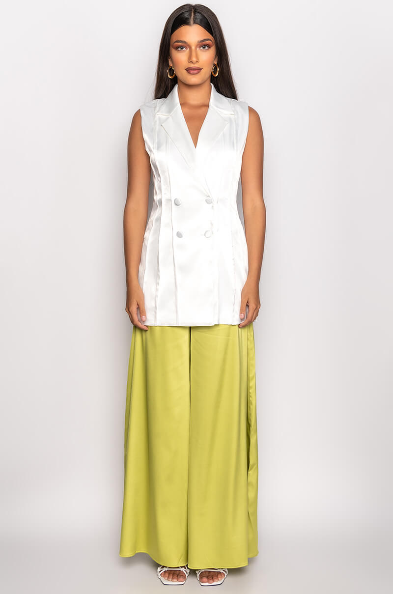 SATIN VEST WITH INSIDE OUT LINING