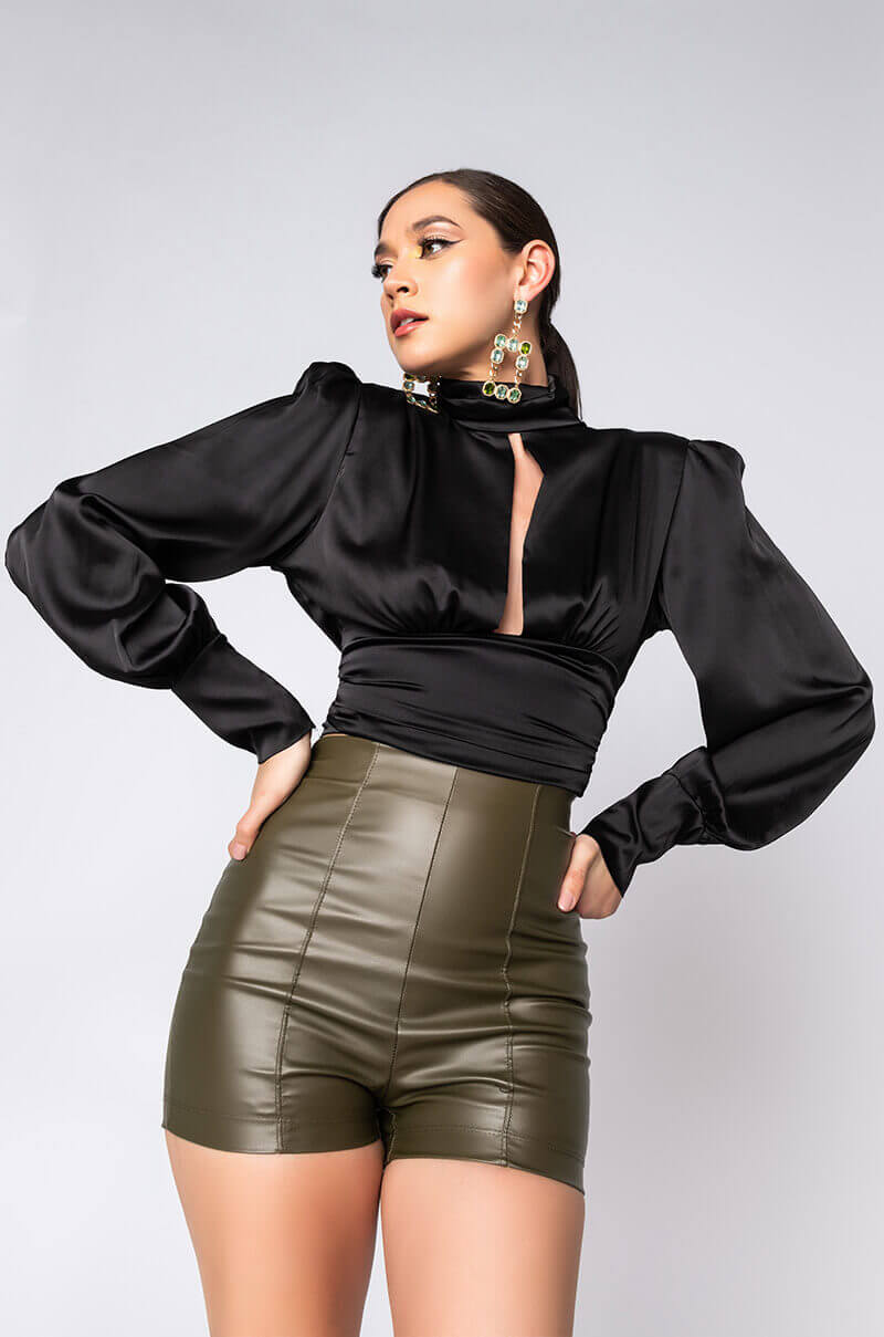 SEXY HOT PANT FAUX LEATHER FASHION SHORT