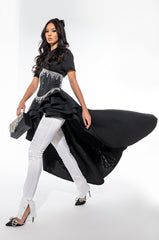 COME AGAIN HIGH LOW MAXI DRESS BLACK