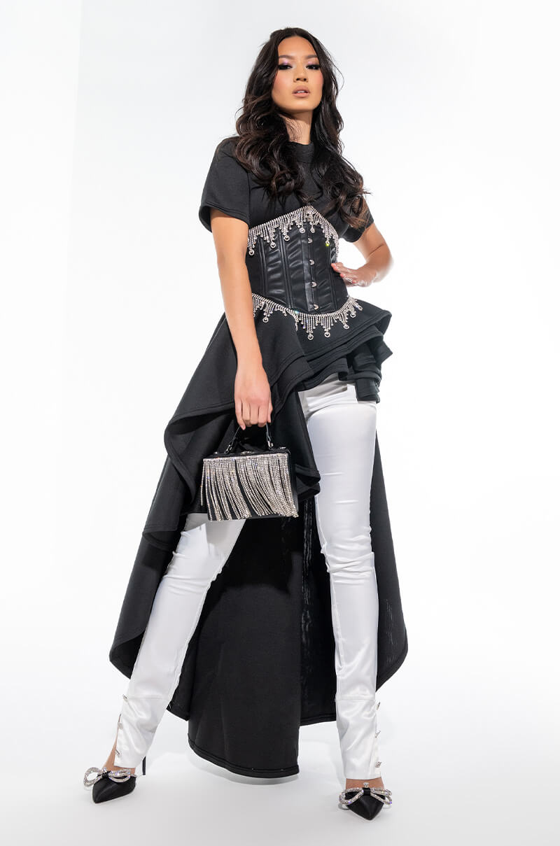 COME AGAIN HIGH LOW MAXI DRESS BLACK