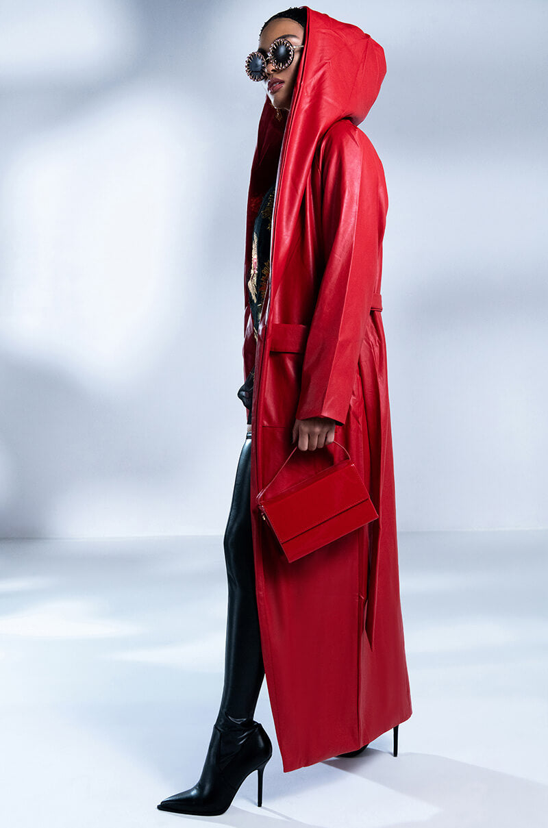 COME ON MR DJ PLEATHER TRENCH DRESS