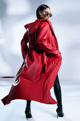 COME ON MR DJ PLEATHER TRENCH DRESS