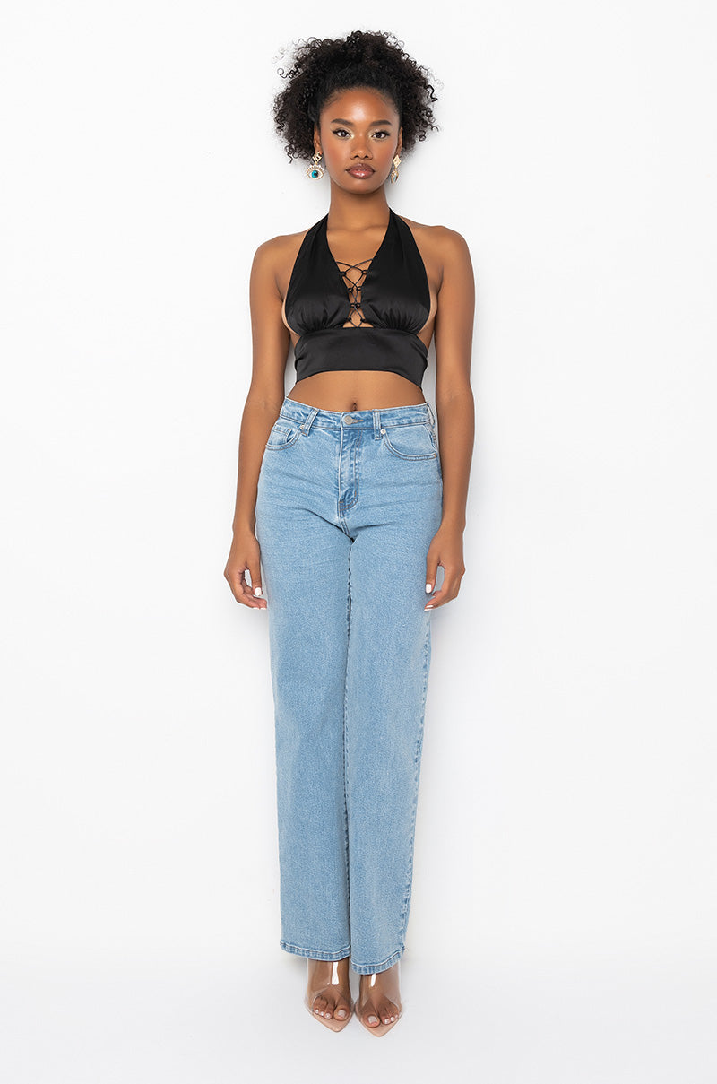 COME TO ME LACE UP BLOUSE