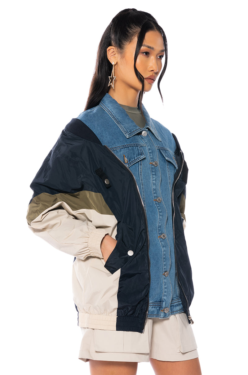 COOLER THAN COOL MIXED MEDIA BOMBER