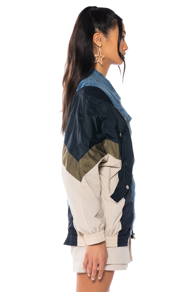 COOLER THAN COOL MIXED MEDIA BOMBER