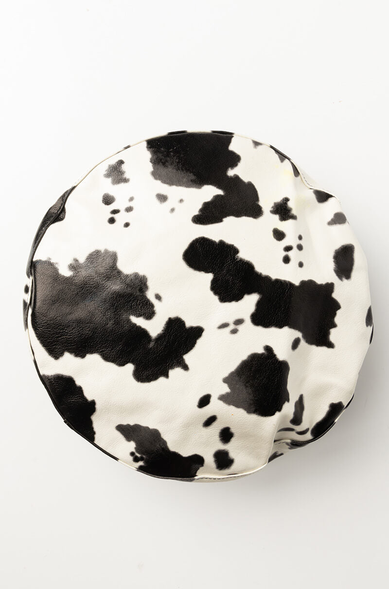 COW PRINT PU BERET