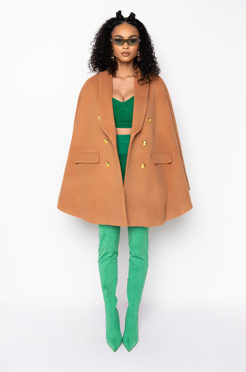 CRAVE YOU WOOL LIKE TRENCH PONCHO