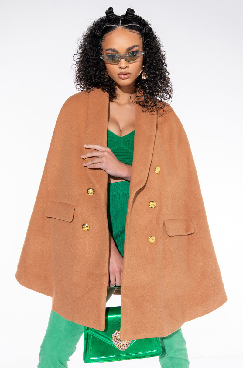 CRAVE YOU WOOL LIKE TRENCH PONCHO