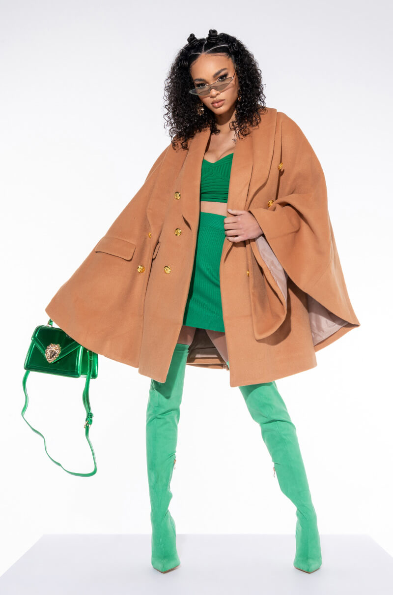 CRAVE YOU WOOL LIKE TRENCH PONCHO