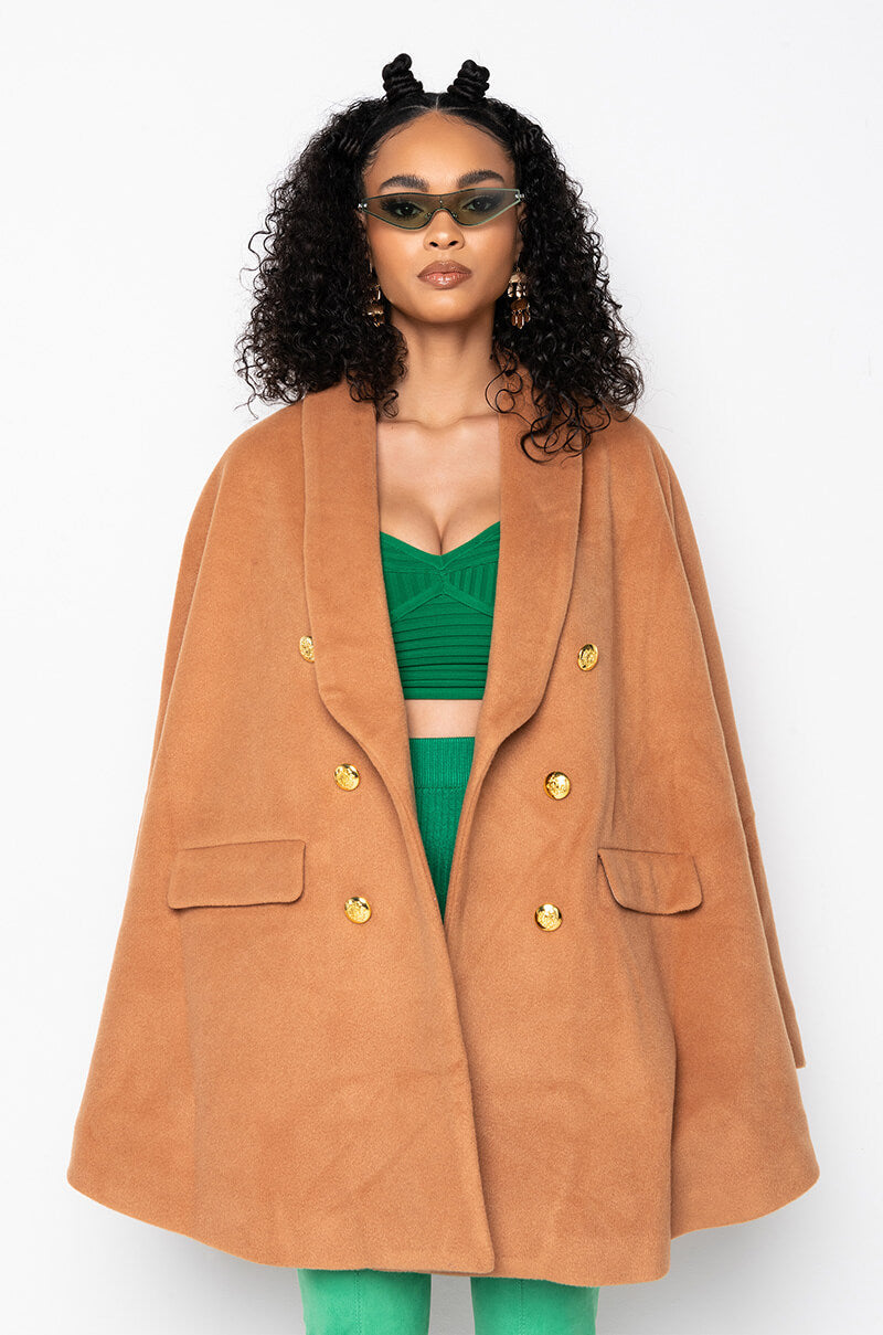CRAVE YOU WOOL LIKE TRENCH PONCHO