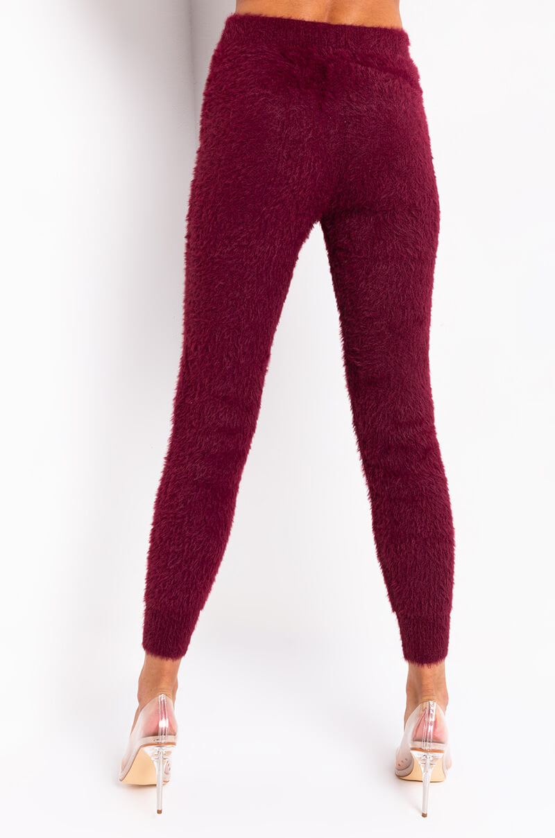 CRAZY COMFY COOL FUZZY CASUAL JOGGER BURGUNDY