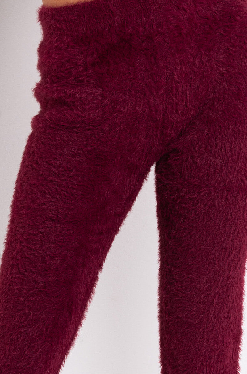 CRAZY COMFY COOL FUZZY CASUAL JOGGER BURGUNDY