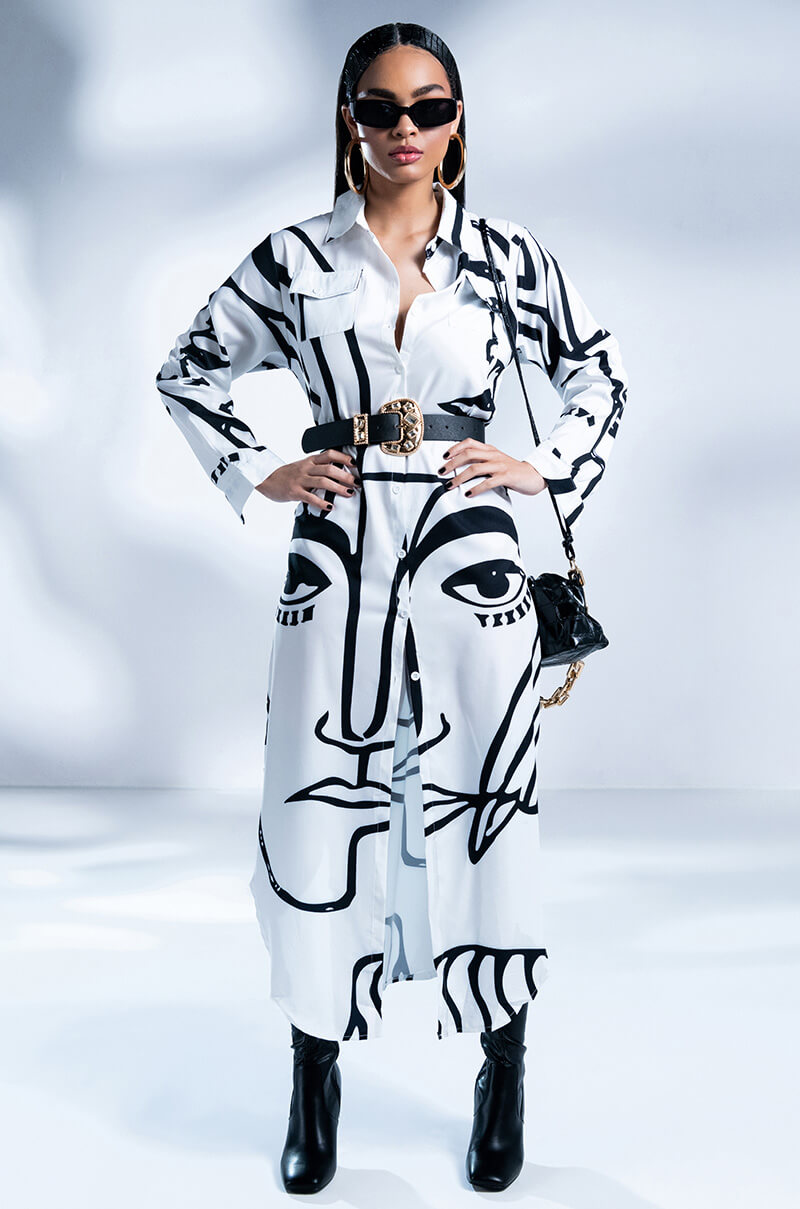 CREATOR BUTTON DOWN MAXI DRESS