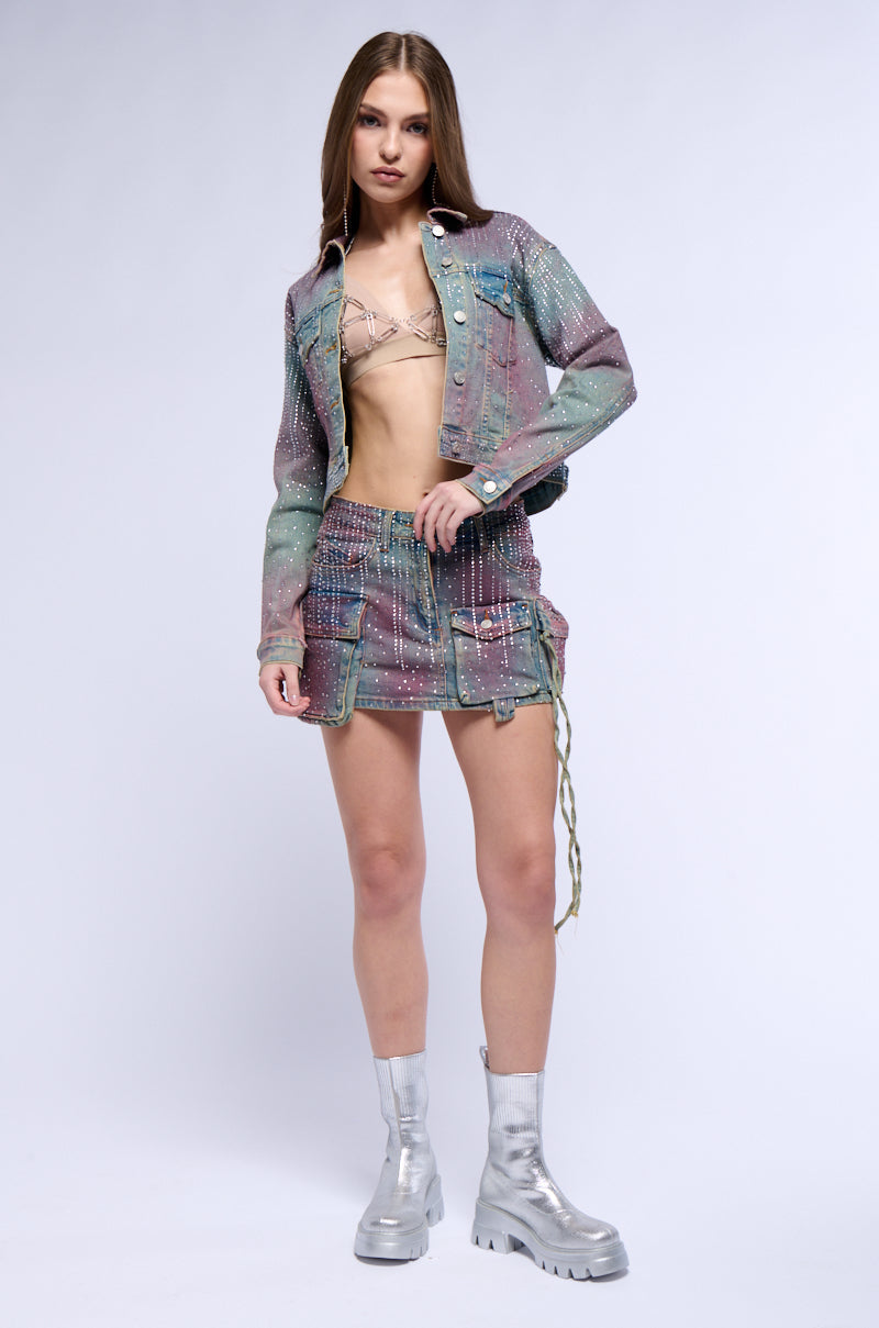 DOLL RHINESTONE DENIM JACKET