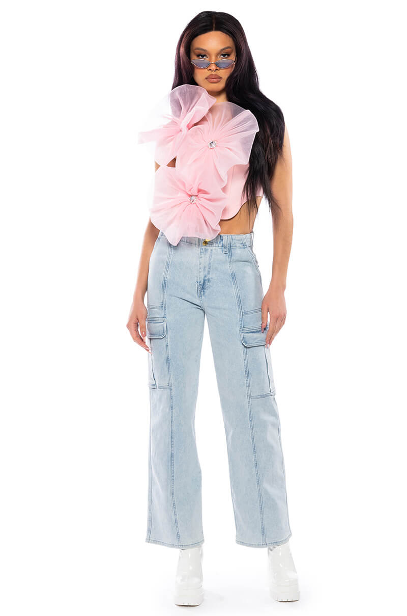 ELIZA DENIM CARGO PANT