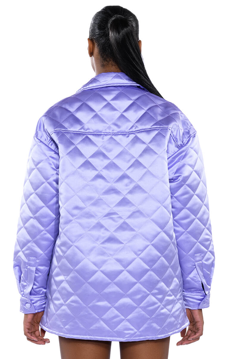 FIELD OF DREAMS SATIN QUILTED SHACKET