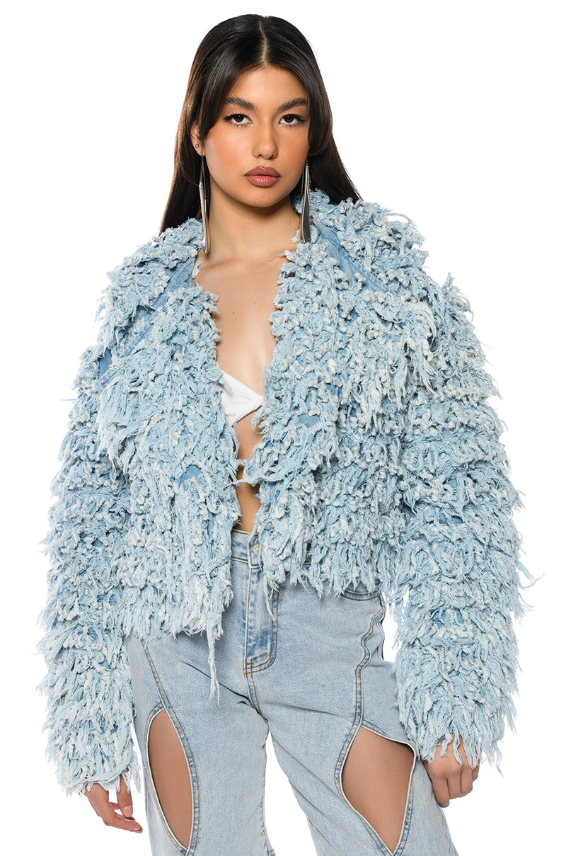 FIRST CLASS FRINGE DENIM JACKET