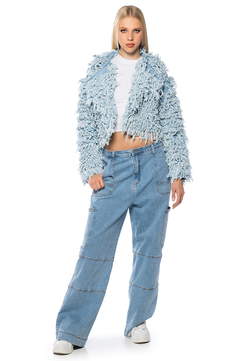 FIRST CLASS FRINGE DENIM JACKET