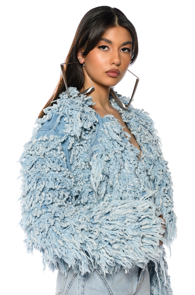 FIRST CLASS FRINGE DENIM JACKET