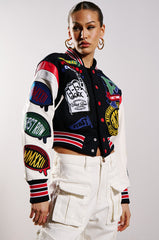 FIRST ROW COLLEGE DROPOUT PATCH BOMBER