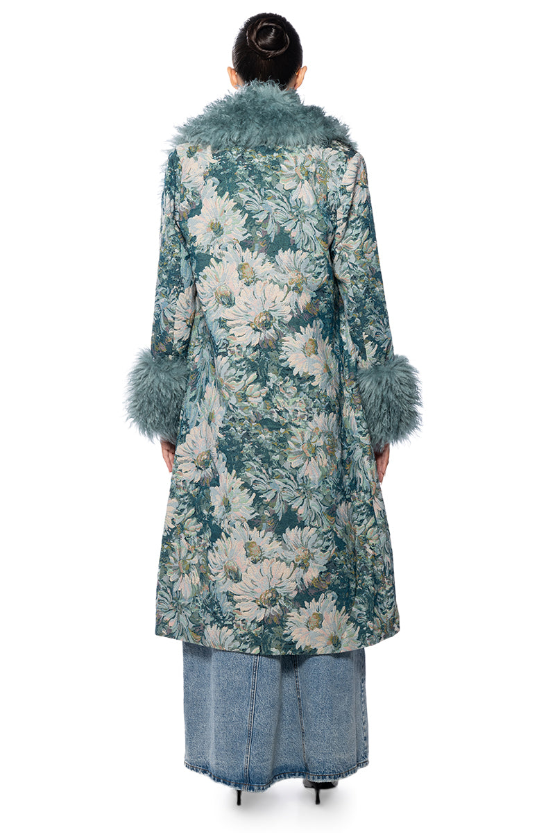 FLEUR LANE BROCADE TRENCH COAT
