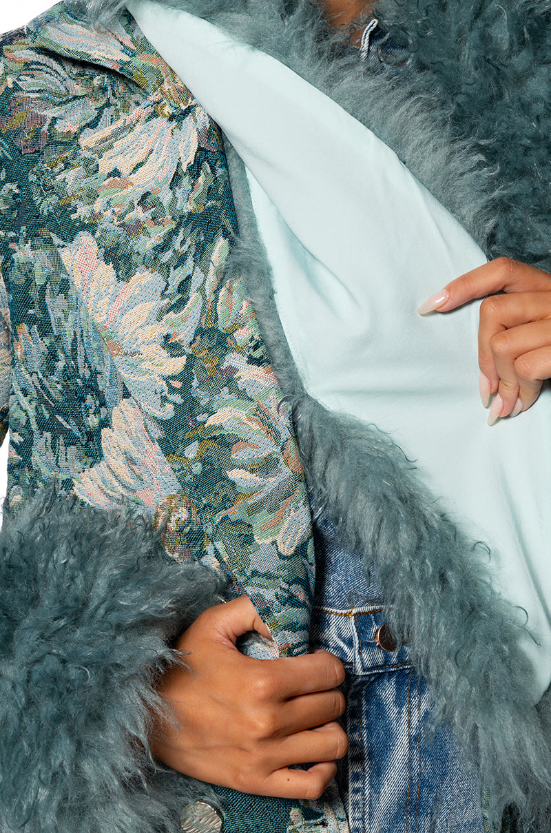 FLEUR LANE BROCADE TRENCH COAT