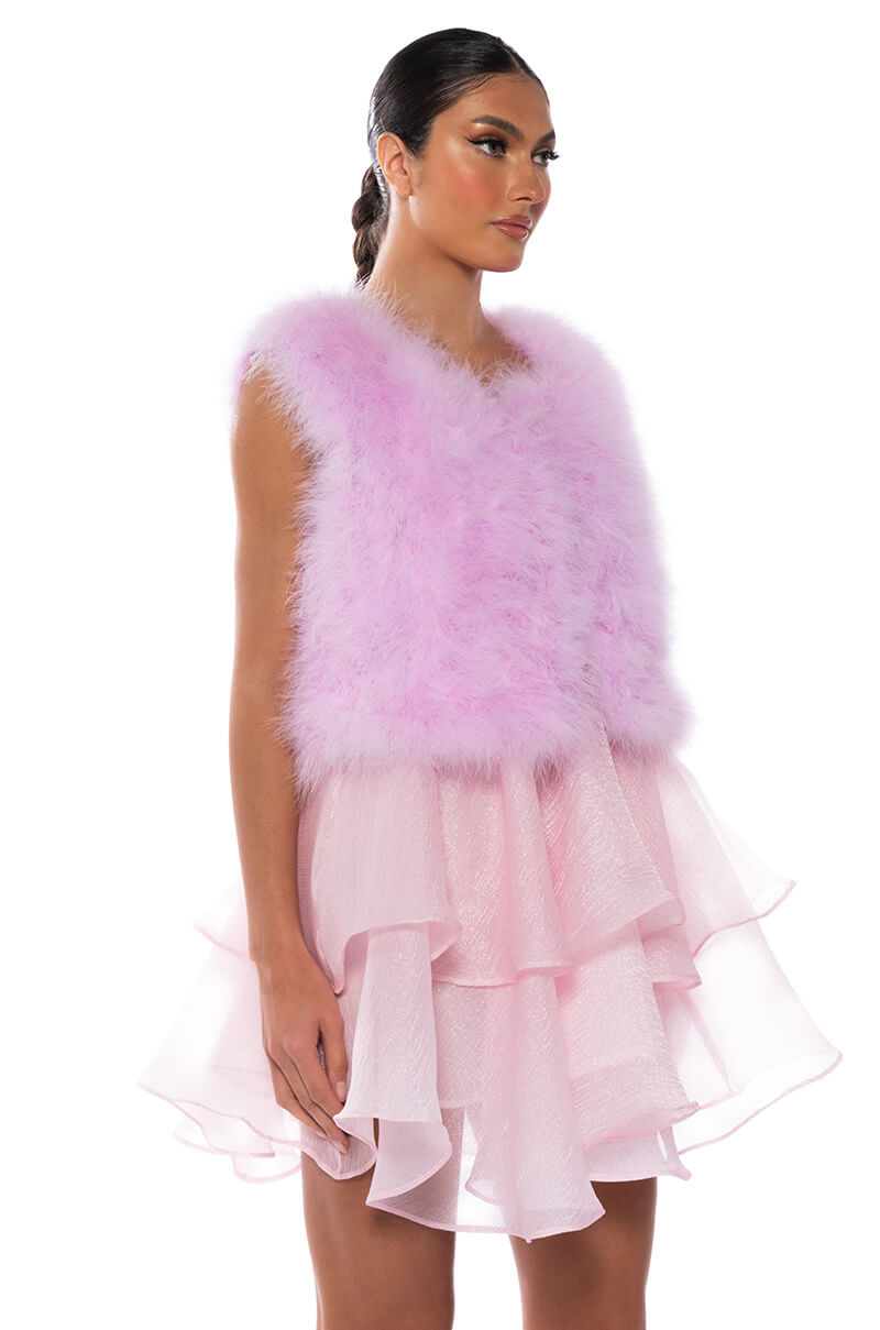 THE QUINN SPRING FEATHER VEST