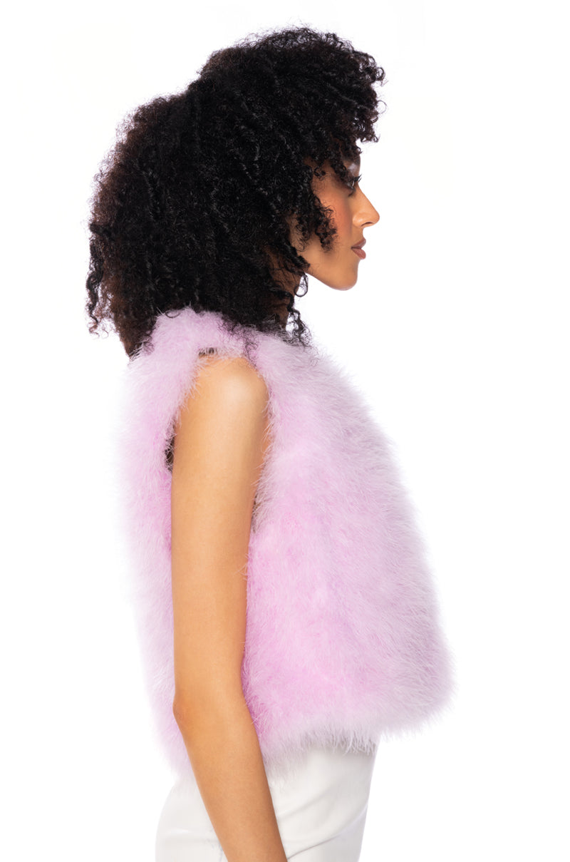 THE QUINN SPRING FEATHER VEST