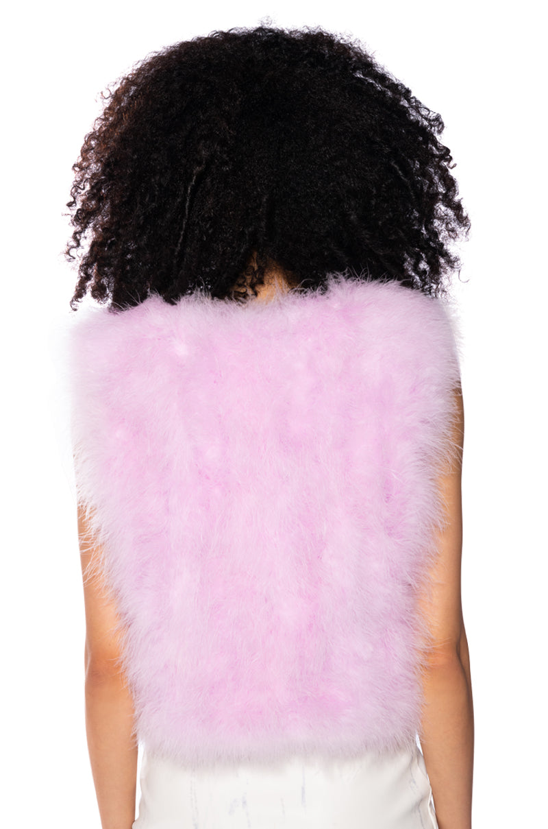 THE QUINN SPRING FEATHER VEST