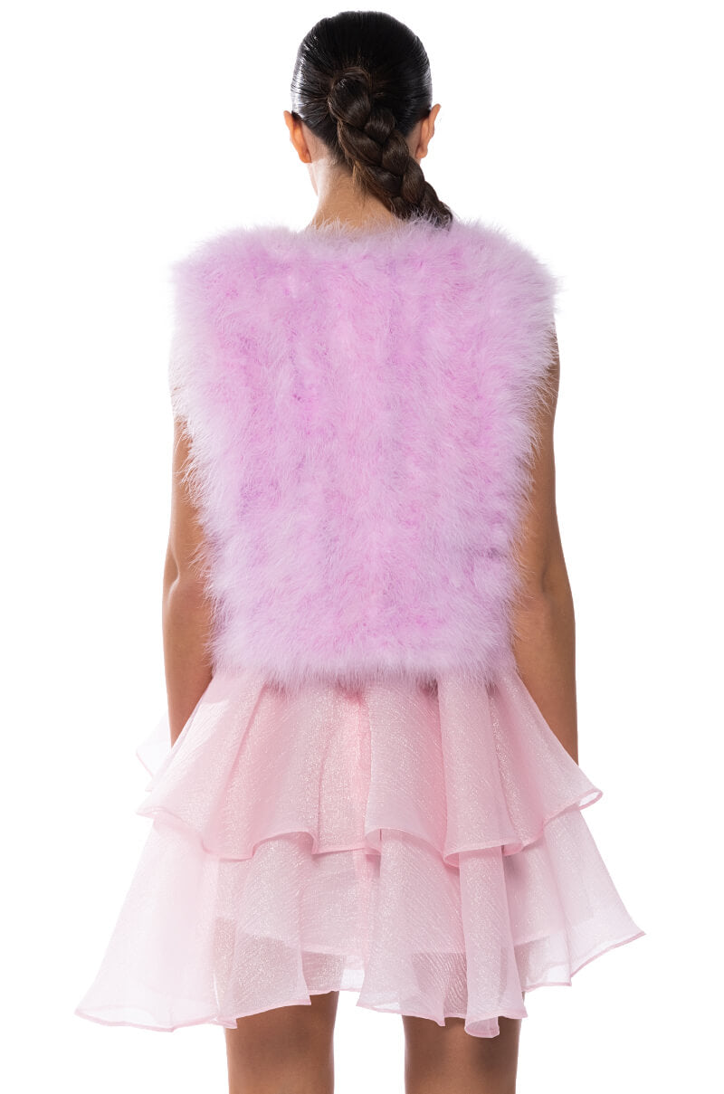 THE QUINN SPRING FEATHER VEST