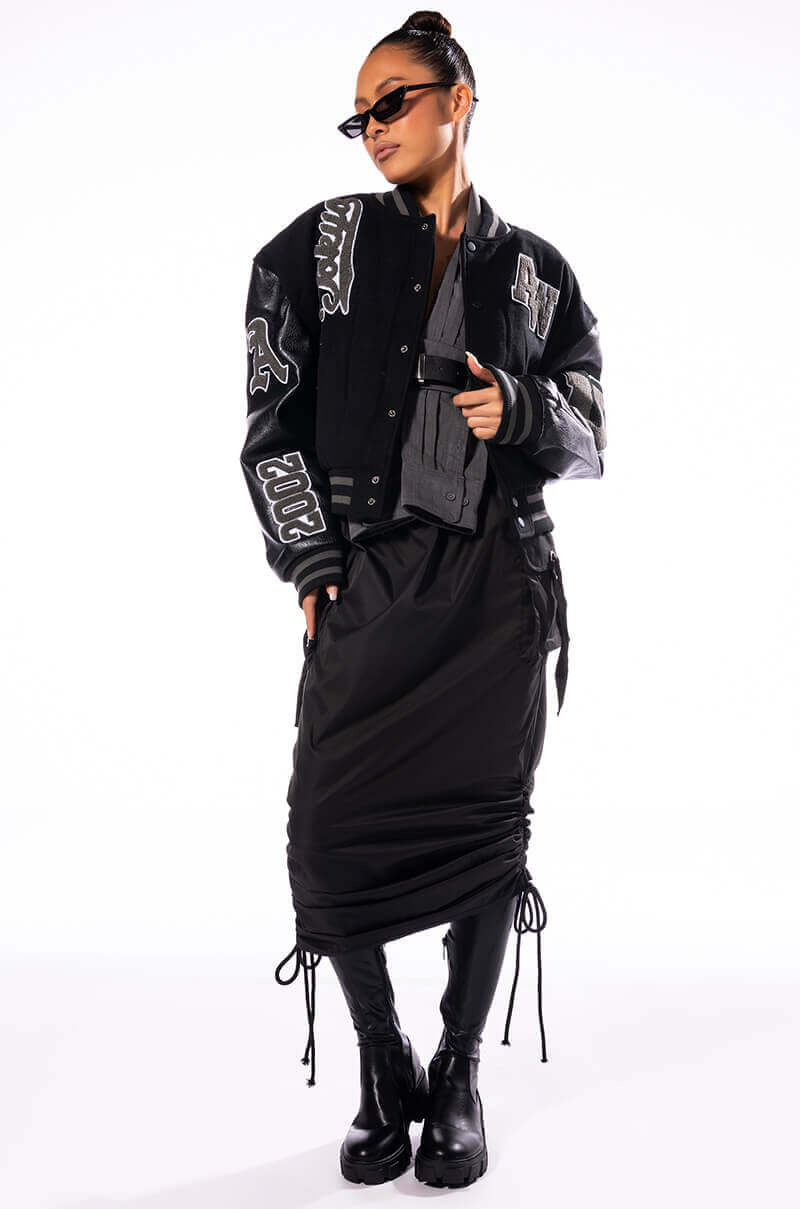 MIX IT UP DRAWSTRING MAXI SKIRT