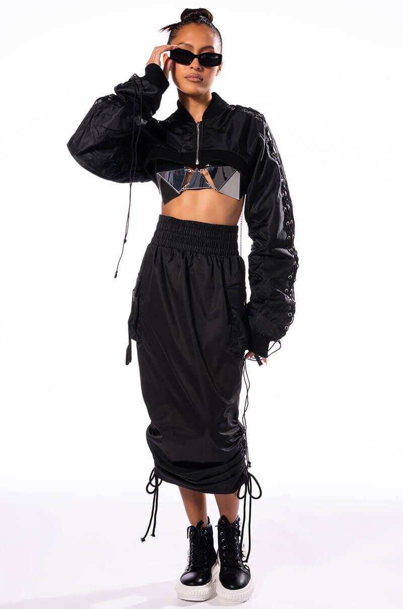 MIX IT UP DRAWSTRING MAXI SKIRT