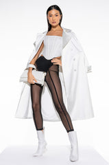 FOXY WHITE SATIN TRENCH