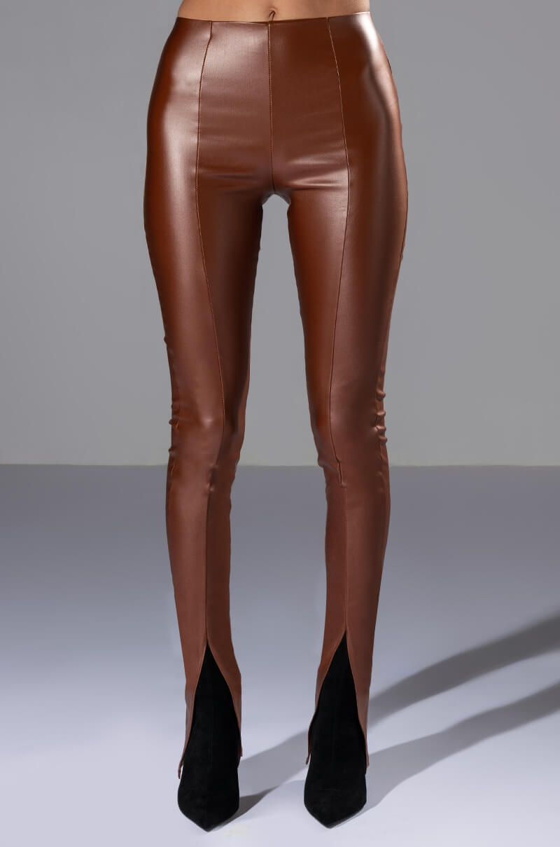 FULL OF SECRETS VEGAN LEATHER TROUSER