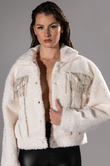 GIGI TEDDY SHACKET WITH RHINESTONES