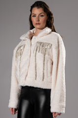 GIGI TEDDY SHACKET WITH RHINESTONES