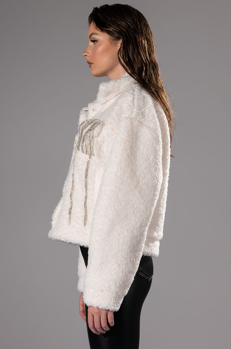 GIGI TEDDY SHACKET WITH RHINESTONES