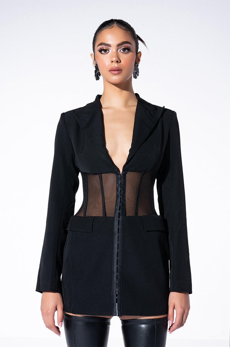 BEIBS IN THE TRAP CORSET BLAZER