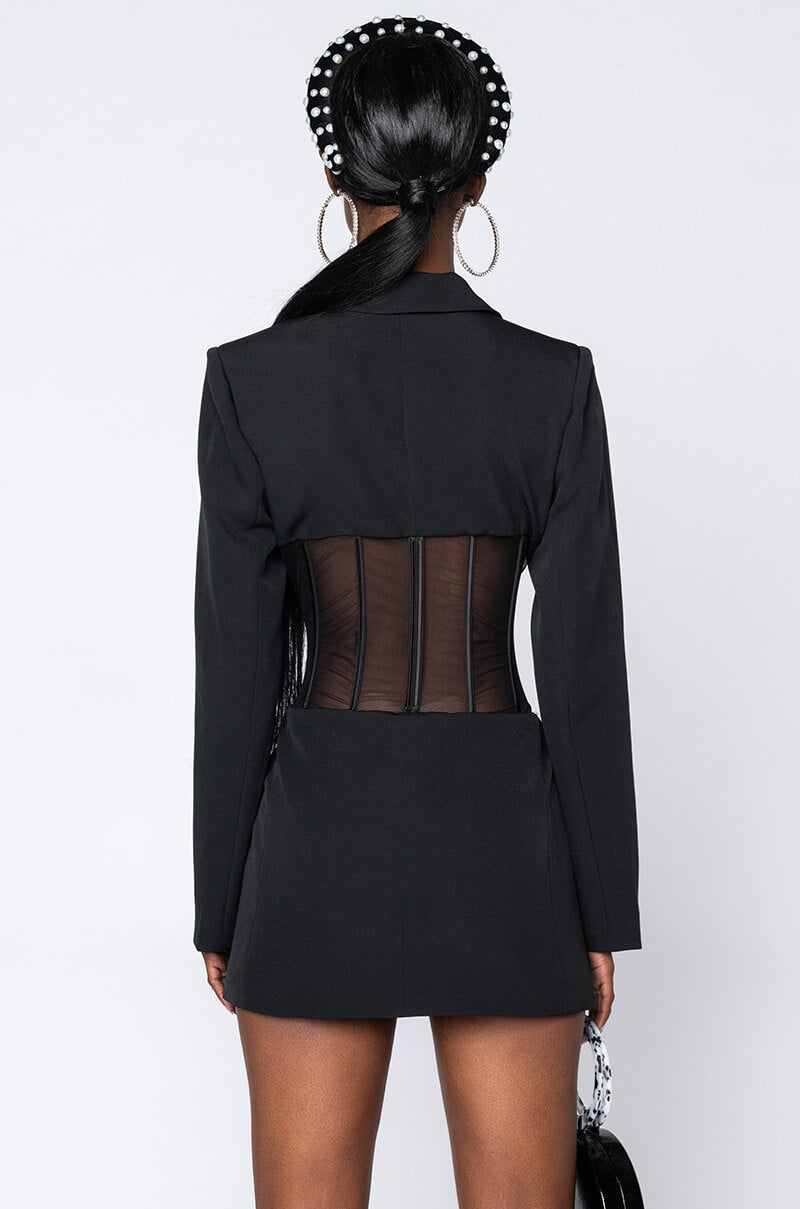 BEIBS IN THE TRAP CORSET BLAZER