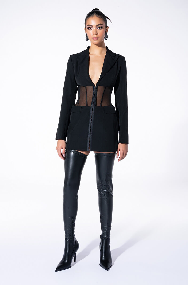 BEIBS IN THE TRAP CORSET BLAZER