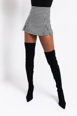 GINGHAM DOUBLE SLIT MINI SKIRT
