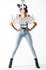 GOLDEN HOUR SKINNY JEANS WITH PEARLS