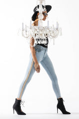 GOLDEN HOUR SKINNY JEANS WITH PEARLS