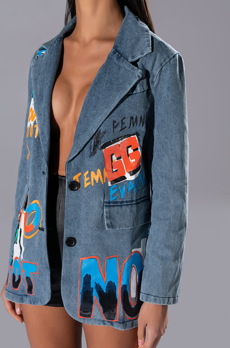 GROWN UP GRAFFITI DETAIL BLAZER