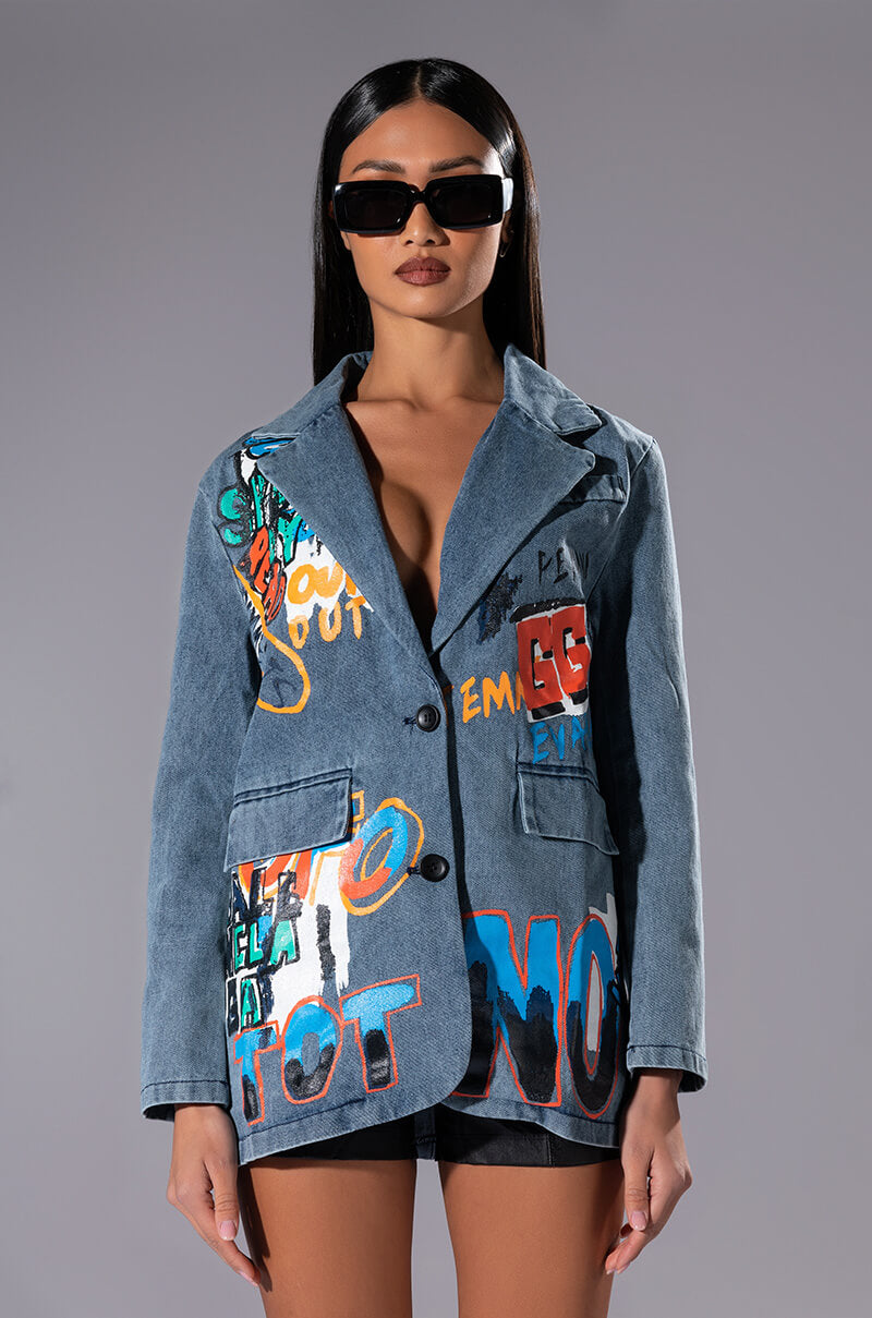 GROWN UP GRAFFITI DETAIL BLAZER