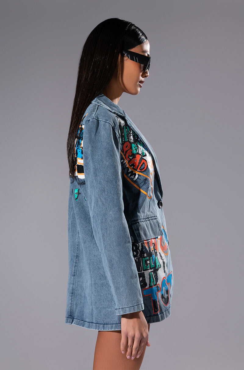 GROWN UP GRAFFITI DETAIL BLAZER