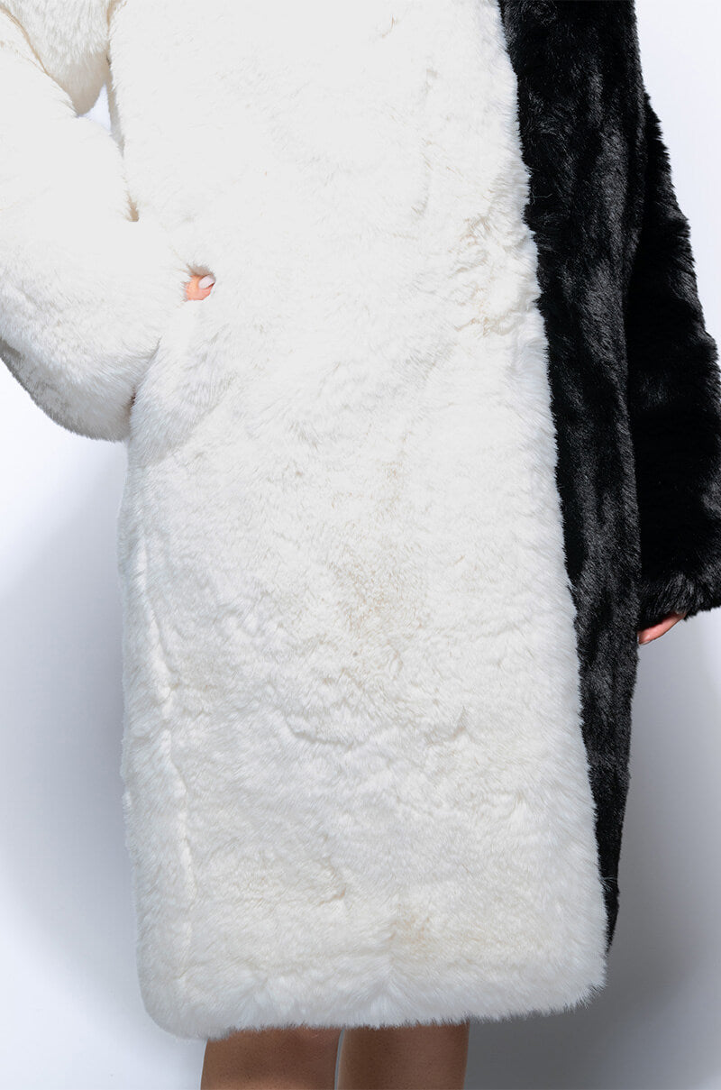HALF HALF BDUBS FAUX FUR COAT