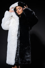 HALF HALF BDUBS FAUX FUR COAT