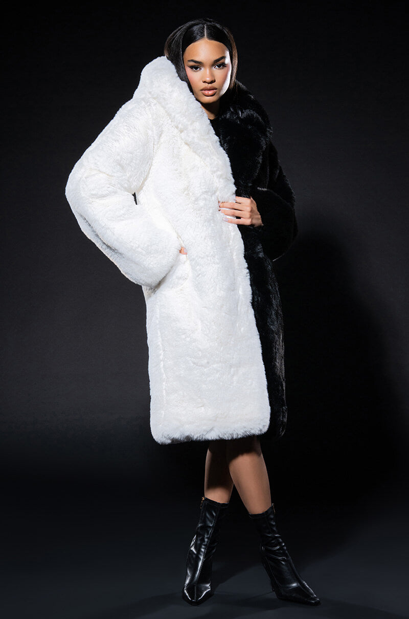HALF HALF BDUBS FAUX FUR COAT